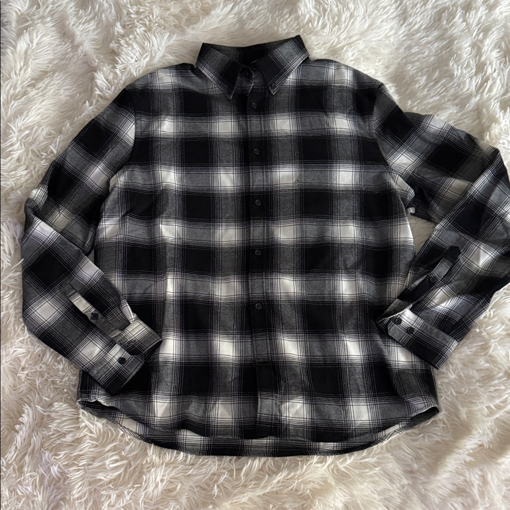 Express Black and White Plaid Men's Shirt